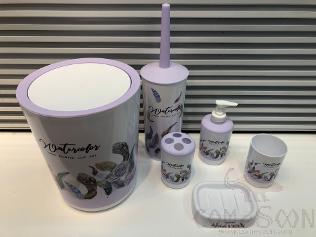 3327 Printed Six-Piece Set-Purple Feather