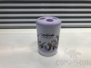 3327 Printed Toothbrush Holder-Purple Feather