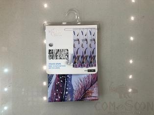 180X200EVA Printed Shower Curtain-Purple Feather