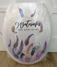 Printed Plastic Toilet Seat-Purple Feather