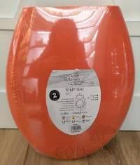 Monochrome Plastic Toilet Cover-Orange Red