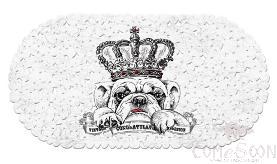 69X35 Printed Bath Mat-Crown Dog