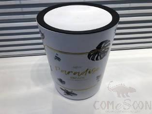 Printed Trash Can-Black Banana Leaf