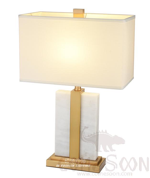Marble Table Lamp-Marble + Metal + Fabric，5W,warm，400*200*630mm