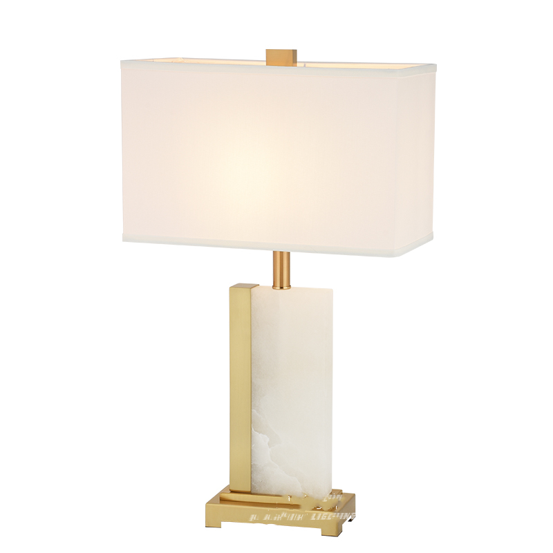 Marble Table Lamp-Marble + Metal + Fabric，5W,warm，400*200*690mm