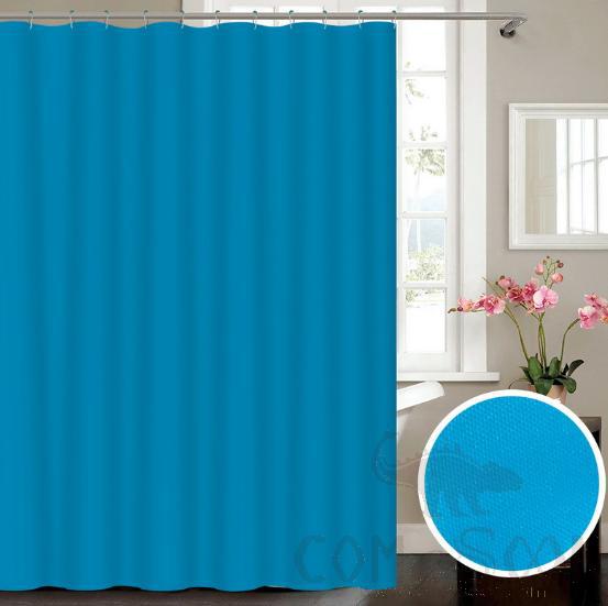 Lake Blue 90g Polyester Pure Pigment Shower Curtain-120* 180cm