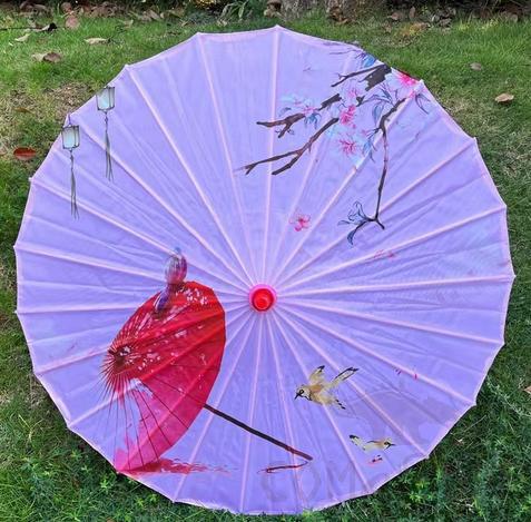 Oil Paper Umbrella, Silk Fabric, 70cm