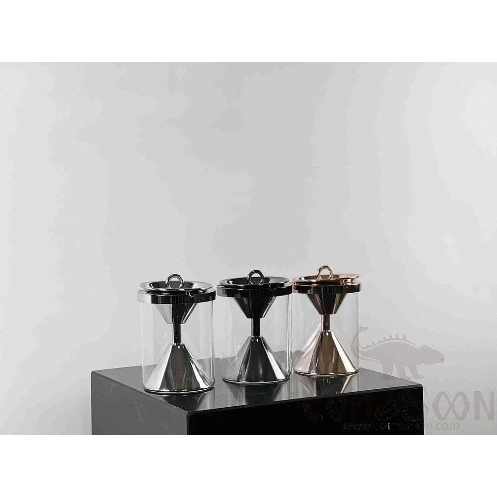 Hourglass Ashtray Rose Gold，Glass，L110*W110*H140mm