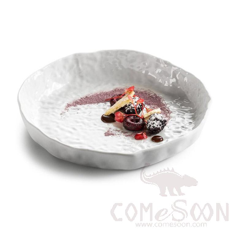 9.2&quot; Imitation Stone High Rim Round Plate