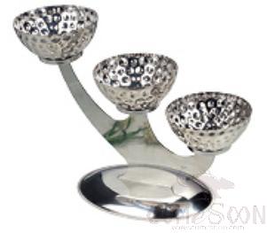 JJL Series- 3 Bowls Cone Printing Platter stand 620*270*450mm 230*100mm