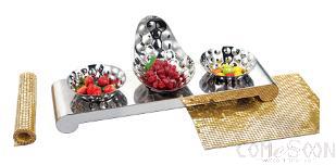 JJL Series-3 Plates Food Stand stand 690*200*H70， plateA 180*70, plateB 300*200*120mm