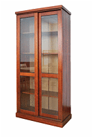 Pine two-door glass cabinet