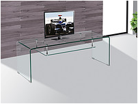 Hot bending tempered glass TV stand