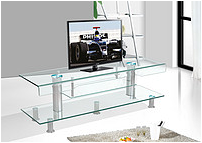Hot bending tempered glass TV stand
