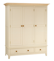 Three-door solid wood wardrobe