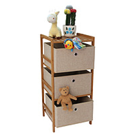 3-layer children's toy bamboo storage rack