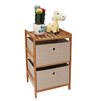 2-layer children's toy bamboo storage rack