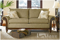 Manhattan fabric three-seat sofa chenille beige