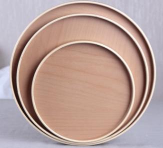 Wooden Round Service Tray Beech， φ27CM