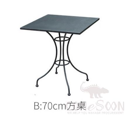 Outdoor table-70*70cm,carbon steel + metal base,70*70*71cm