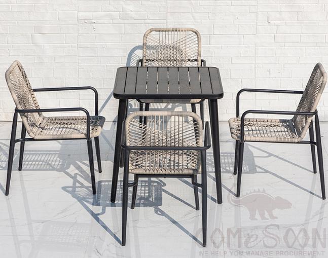 Outdoor tables and chairs,Chair size: 410*630*820mm
Table size: 1200*700*750mm