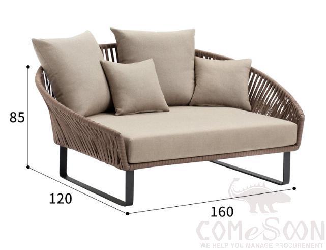 Outdoor rattan sofa-160cm,high resilience sponge,160*120*85cm