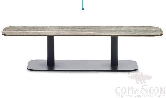 Outdoor table-long,slate table top + metal bottom frame,130*50*50cm