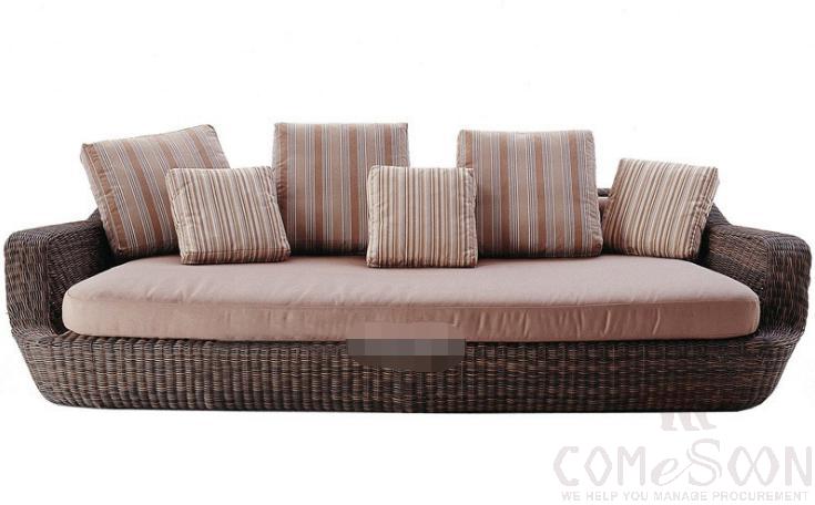 Outdoor rattan sofa-180cm,high density sponge,180*70*75cm