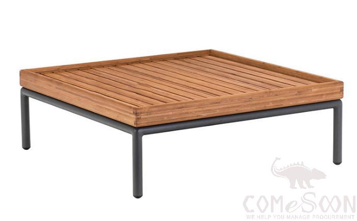 Outdoor solid wood coffee table-70*70cm,metal frame + solid wood,70*70*35cm