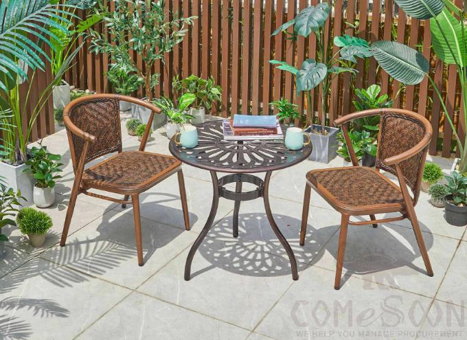 Outdoor plastic wood table and chair-chair*2+table*1