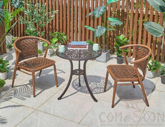 Outdoor plastic wood table and chair-chair*2+table*1