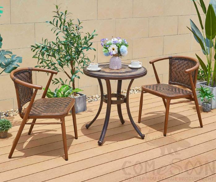 Outdoor plastic wood table and chair-chair*2+table*1