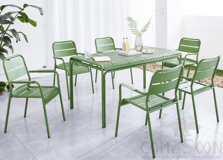 Outdoor aluminum tables and chairs