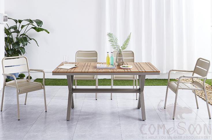 Outdoor aluminum tables and chairs