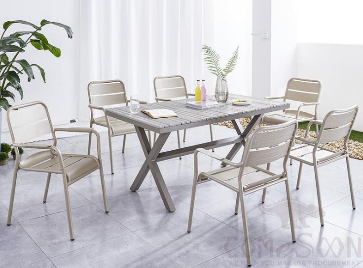Outdoor aluminum tables and chairs
