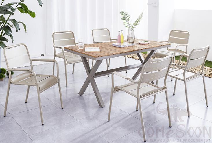 Outdoor aluminum tables and chairs
