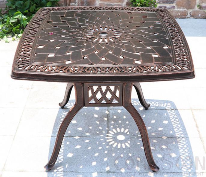 Outdoor cast aluminum table-90*90cm