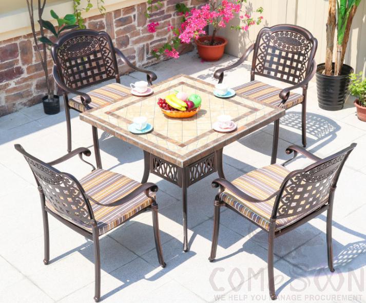 Outdoor tables and chairs