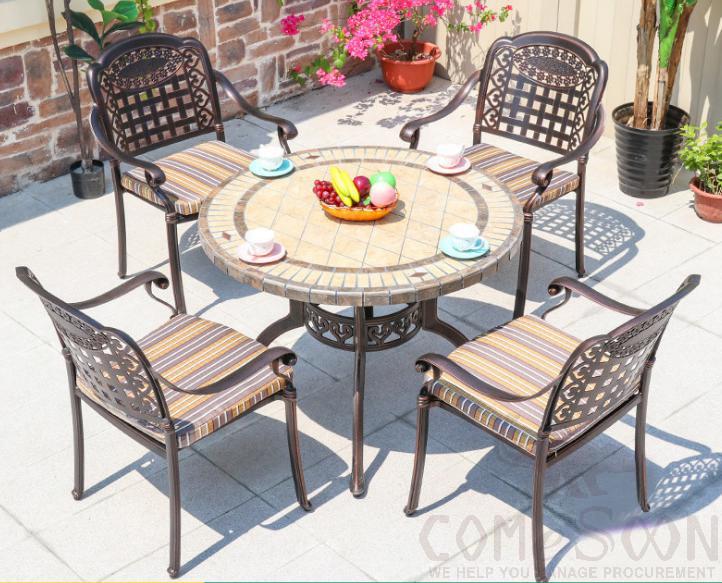 Outdoor tables and chairs