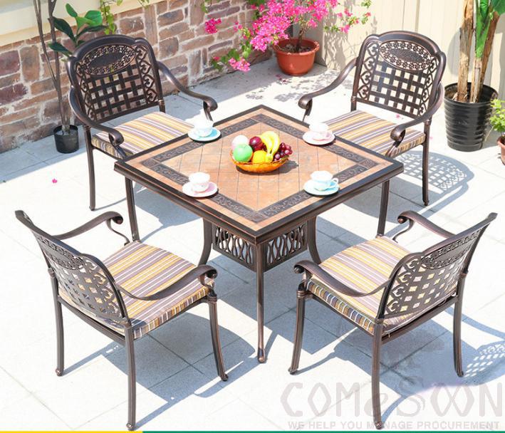 Outdoor tables and chairs