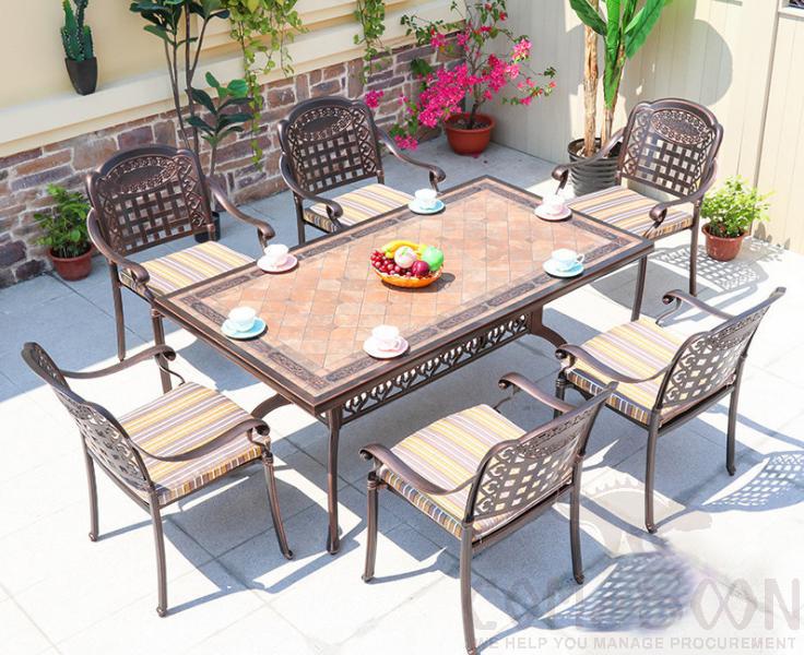 Outdoor tables and chairs