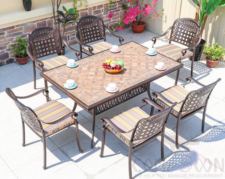 Outdoor tables and chairs