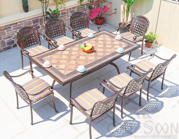 Outdoor tables and chairs