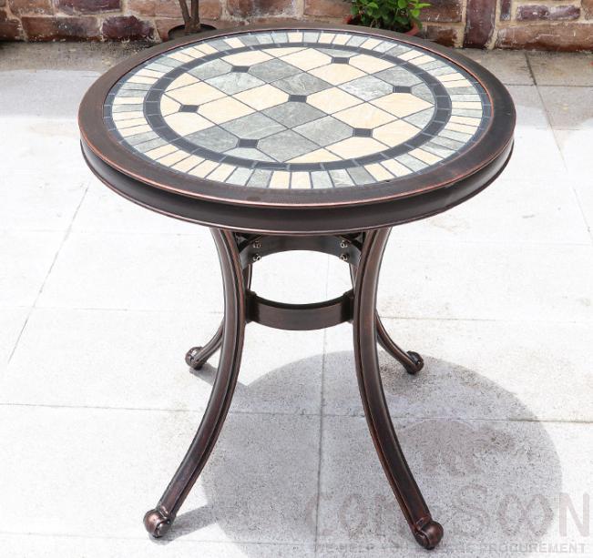 Cast aluminum tile table-φ60cm