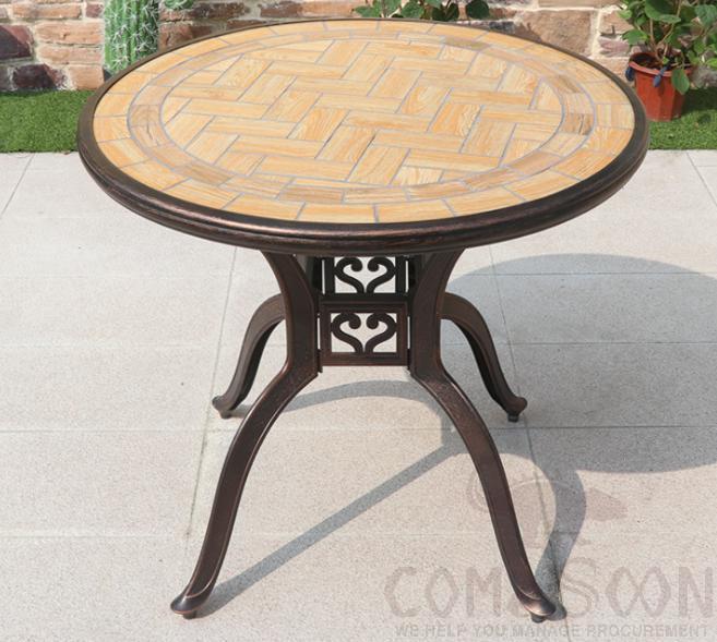 Cast aluminum tile table-φ83cm