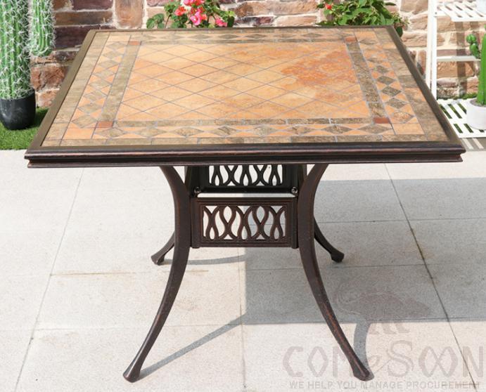 Cast aluminum tile table-90*90cm