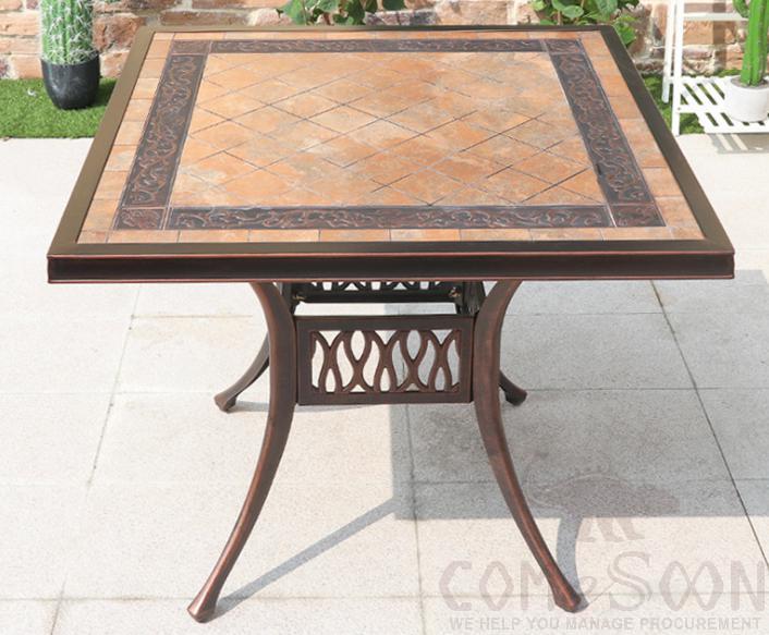 Cast aluminum tile table-90*90cm