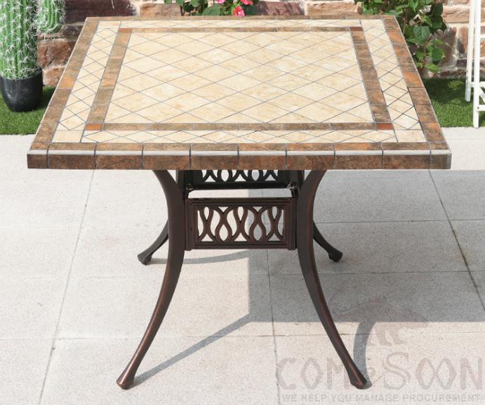 Cast aluminum tile table-90*90cm