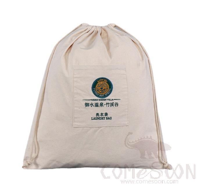 Polycotton Laundry bag with pocket-48*60cm