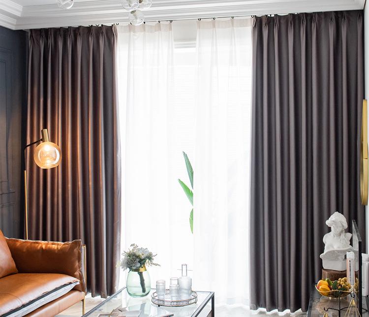 Embossed satin curtain fabric